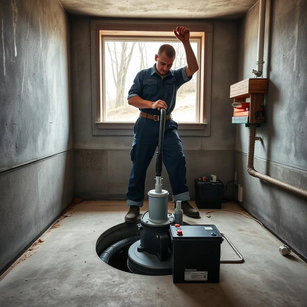 Sump Pump Installation & Battery Backup being carried out at a home in Algonquin, IL
