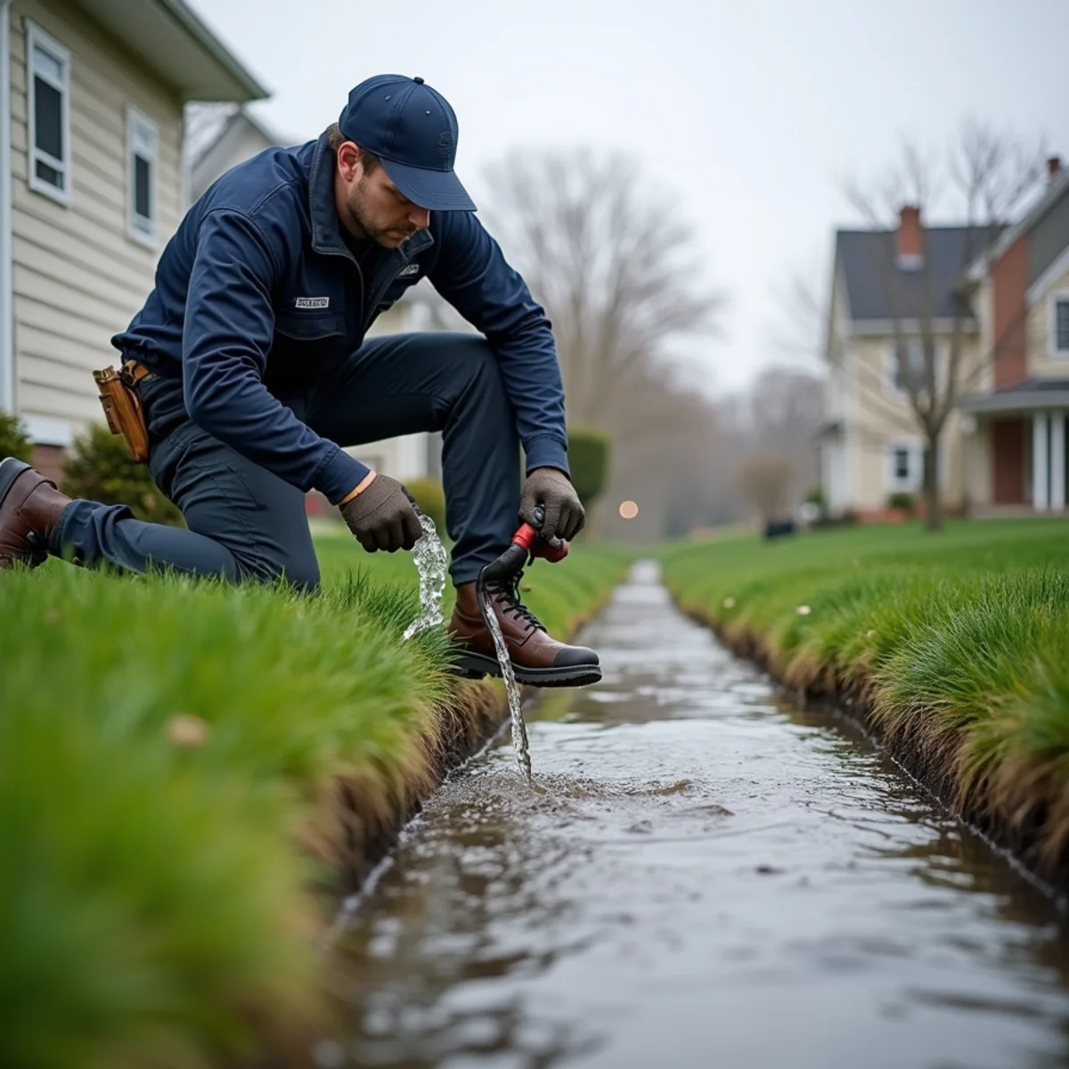 Plumber at a riverfront home in Port Barrington, Illinois