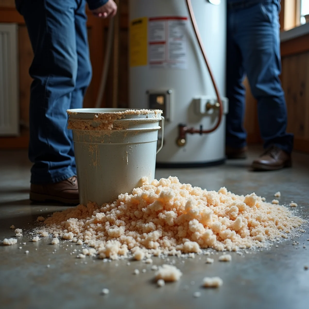 Sediment and scale buildup removed from a water heater tank in Lake in the Hills